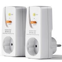 2Pack 16A Gfci Leakage Protection Plug Rcd Socket Home Circuit Breaker Cutout Switch Personal Protection Plug EU Plug
