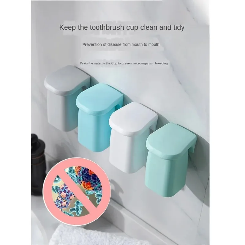 1Pcs Japanese Style Minimalist Magnetic Mouthwash Cup Wall Mounted Toothbrush Holder No Punching Quick Dry Bathroom Storage