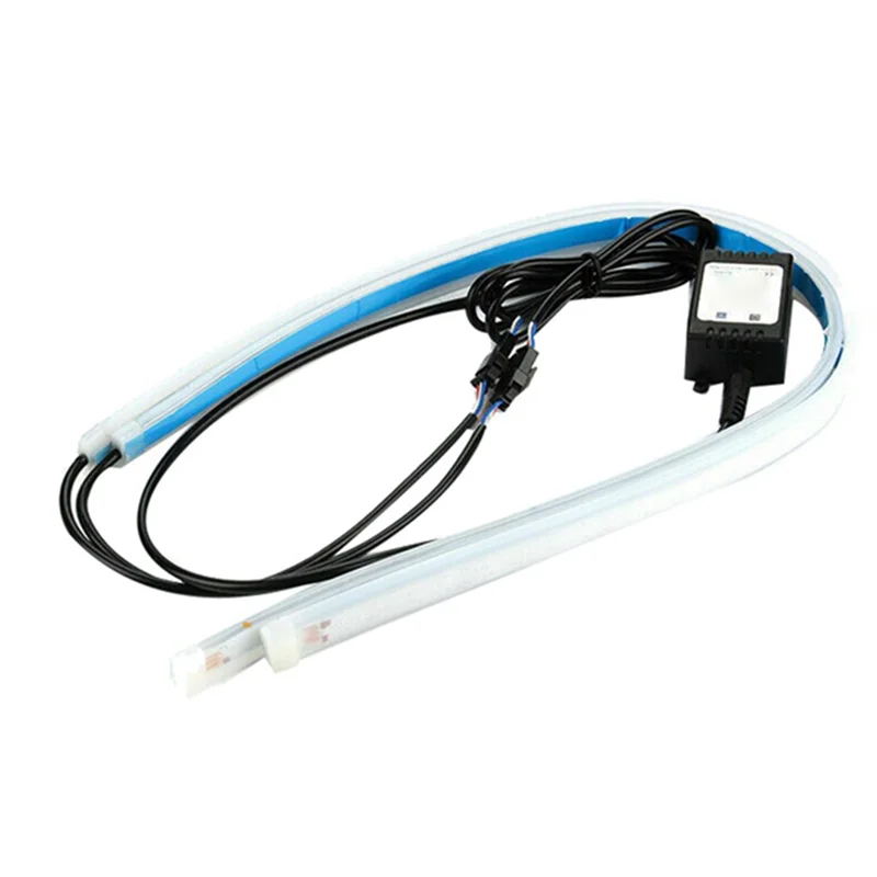 

Новое поступление, указатель поворота, стоп-сигналы, боковые автомобильные фонари 2X RGB, управление через приложение, 60 см, светодиодные DRL, дневные ходовые огни, фара, автоаксессуары