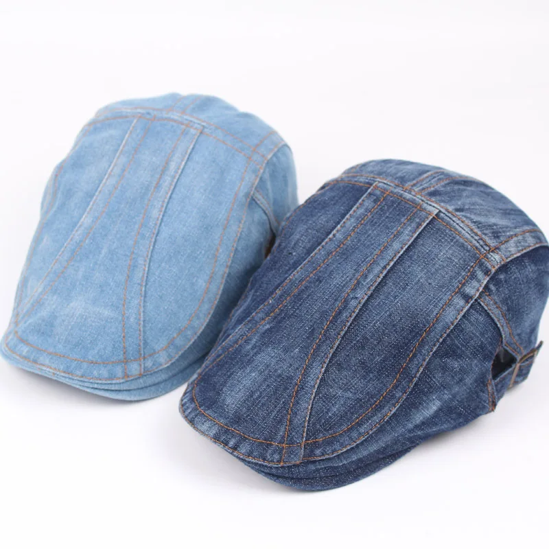 Adjustable Denim Cap for Men Women Casual Unisex Jeans Beret Hat Solid Color Cap Spring Autumn Hats Men Winter