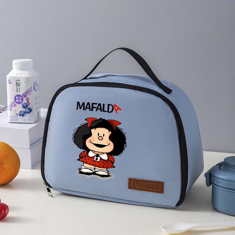 MAFALDA  Women Portable Lunch Bag Waterproof Thermal Insulated Lunch Box Bento Pouch Insulation Bag Student Thickened Lunch Bag image 5