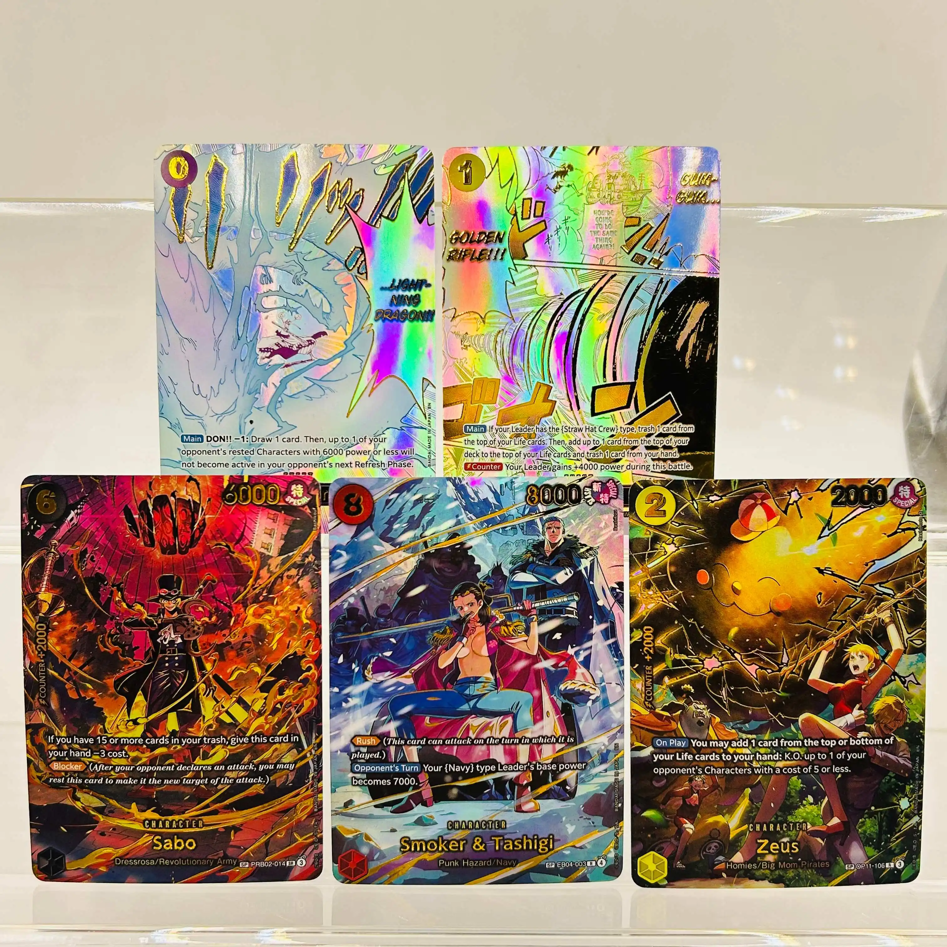 

2025 Japanese One Piece DIY Textured Cards Set, Mint, Luffy/Sabo/Smoker/Zeus, Rare Collectible Trading Cards for Collectors