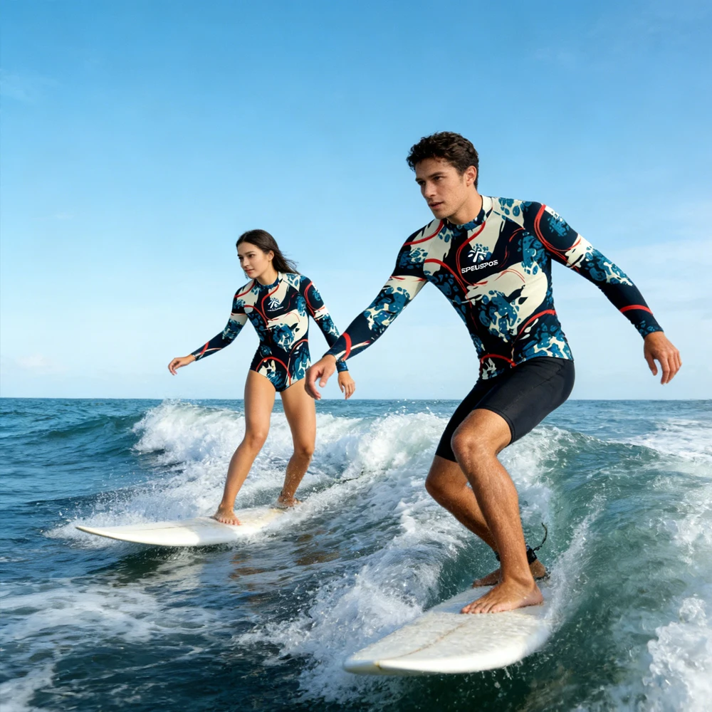 

Breathable Men Women Long Sleeve Surfing Water Shirt Printed Quick Dry High Quality Swim Shirt for Water Sports Activity