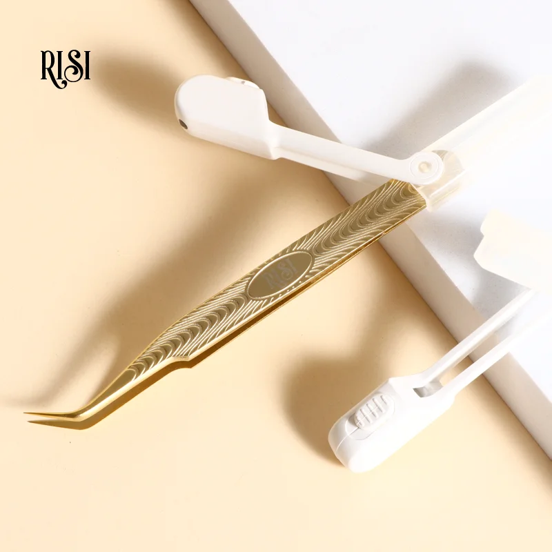 RISI Lash Extension With LED Lamp Clip Lash Tweezers Makeup Beauty Tools LED Eyelash Tweezers Beauty Makeup