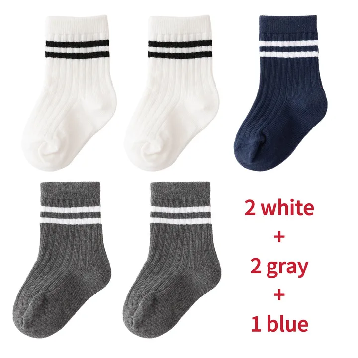 5 Pairs/lot Children Boys Sports Socks Cotton Soft Short Tube Socks For Infant Babys Boys 0-5Y Kid Boys Striped Socks Of 5 Color