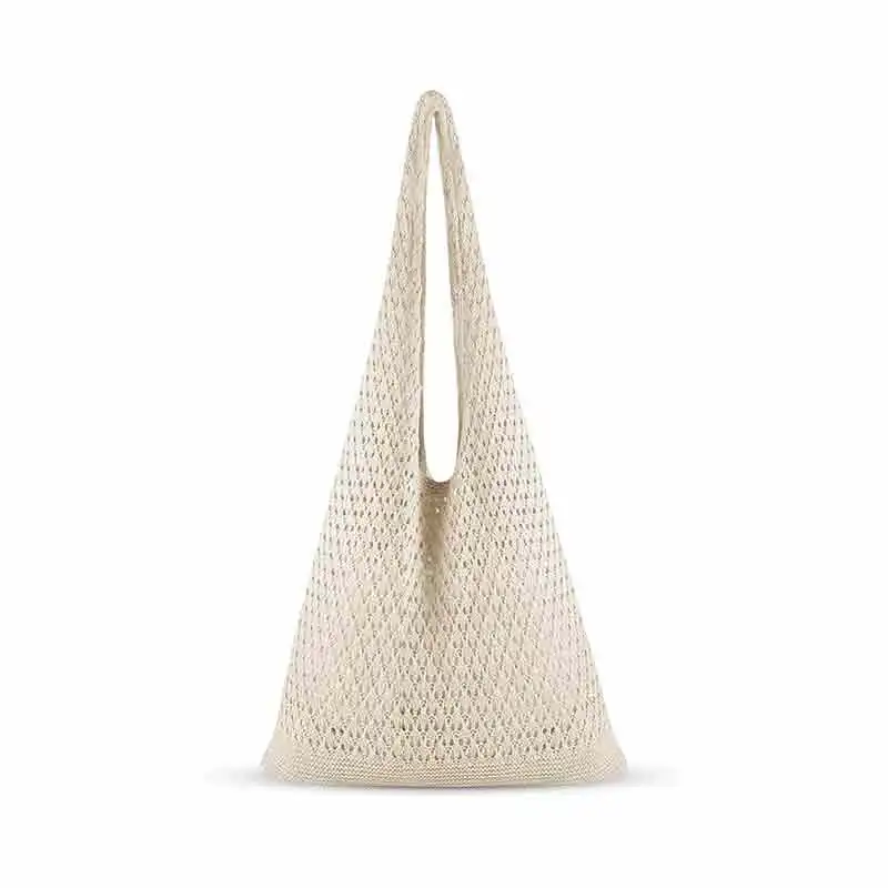 

TOUB040 Crochet Tote Bag Women: Knit Bag for Summer Vacation Travel Beachy