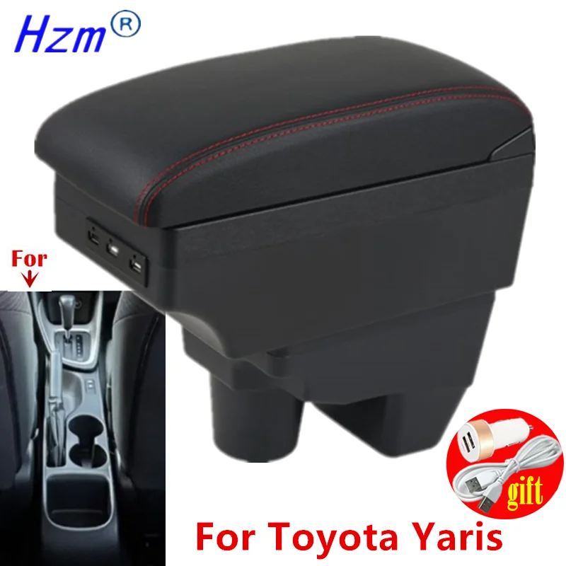 Für Toyota Yaris Armlehnenbox Für Toyota Yaris Elegant GR Auto-Armlehnen-Aufbewahrungsbox 2020-2025 Innenraum-Nachrüstung Auto-Zubehör