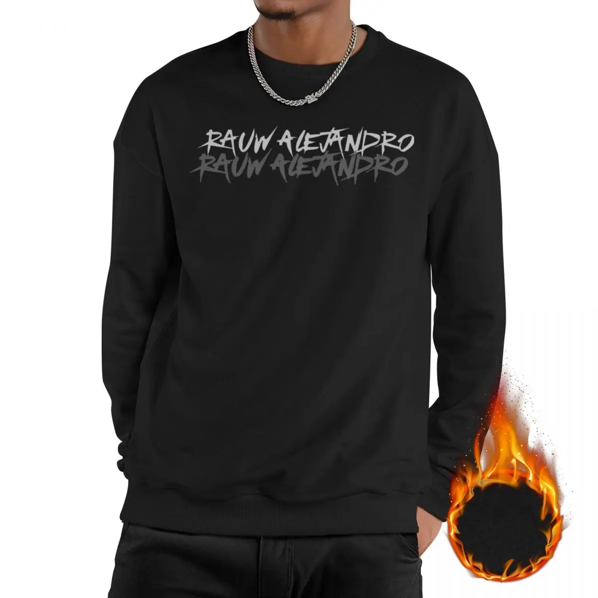 

Men Women Fleece Lined Sweatshirts Rauw Alejandro Fan Gift Merch Sweatshirt Pullover Long Sleeve Shirts Hoodies