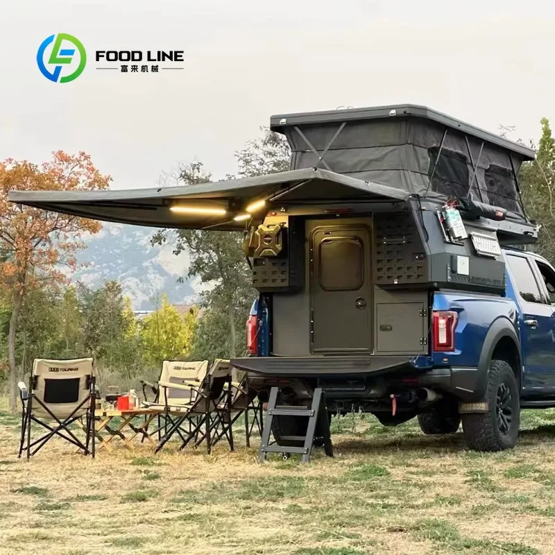 Customized Aluminum Alloy Truck Camper Box With Extended Awning For Outdoor Adventure Bulk Purchase Savings