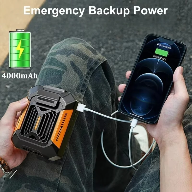Rechargeable Wearable Cooling Fan Hanging Neck And Waist Clip Dual Use Portable Body Fan For Outdoor Working Activities F66