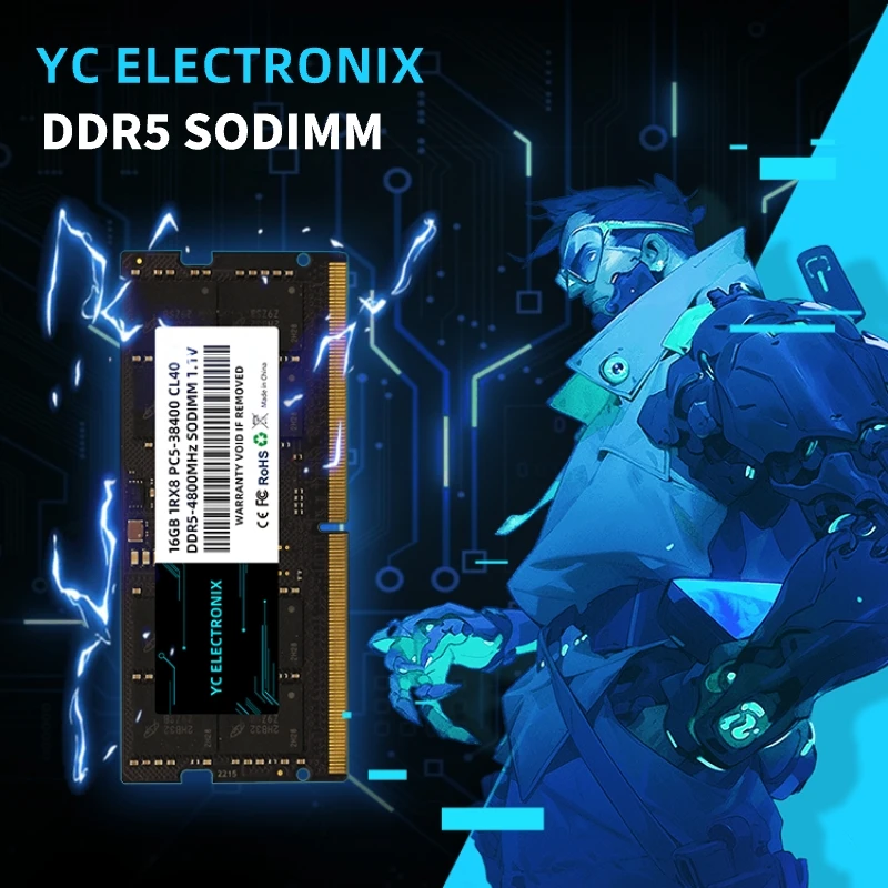 YC ELECTRONIX ВЫСОКОСКОРОСТНАЯ ПАМЯТЬ ДЛЯ НОУТБУКА SODIMM DDR5 4800 5600 8 ГБ 16 ГБ