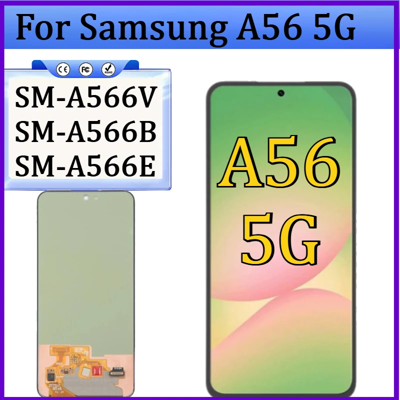 

New OLED Display For Samsung A56 5G SM-A566V SM-A566B SM-A566E LCD Display Touch Screen Assembly Repair Parts for Galaxy A566