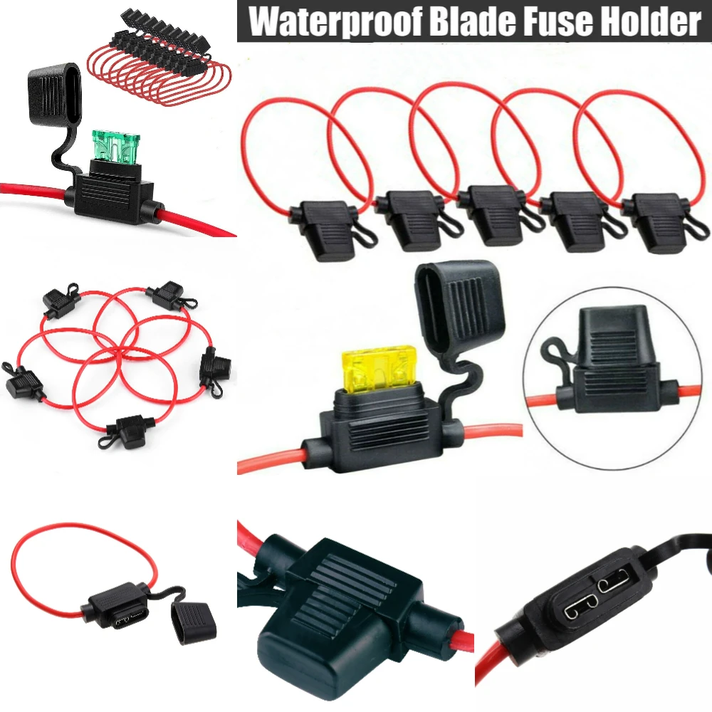 

1PC 12V 30A 12AWG ABS Standard Blade Inline Fuse Holder with Waterproof Dustproof Cover Auto Car Fuse Holder Car Accessories
