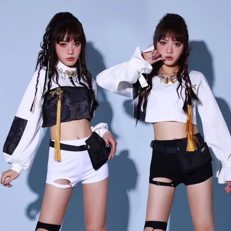 Roupa feminina do desempenho da dança do jazz, roupa chinês-chique, dança coreana, roupa da luta da canção do kpop, hip-hop