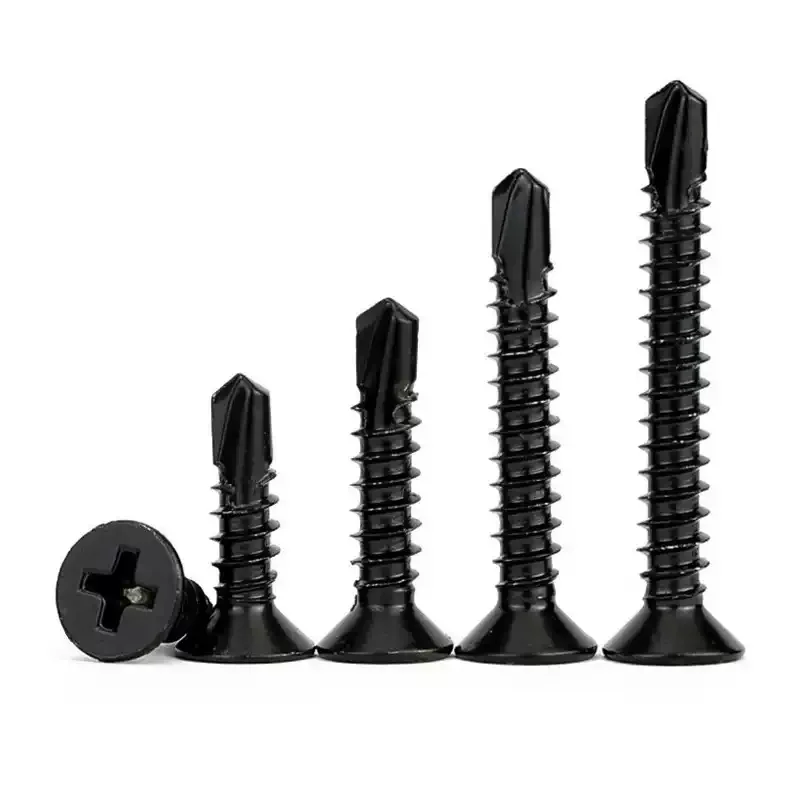 M3.5 M4.2 M4.8 M5.5 Black 410 Stainless Steel Flat Head Phillips Self Drilling Screw Cross Countersunk Head Self Tapping Screws