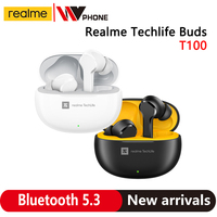 Realme TechLife Buds T100 Bluetooth 5.3 AI ENC Ture Wireless Headphones Long Battery Life TWS IPX5 Waterproof Sport Headset