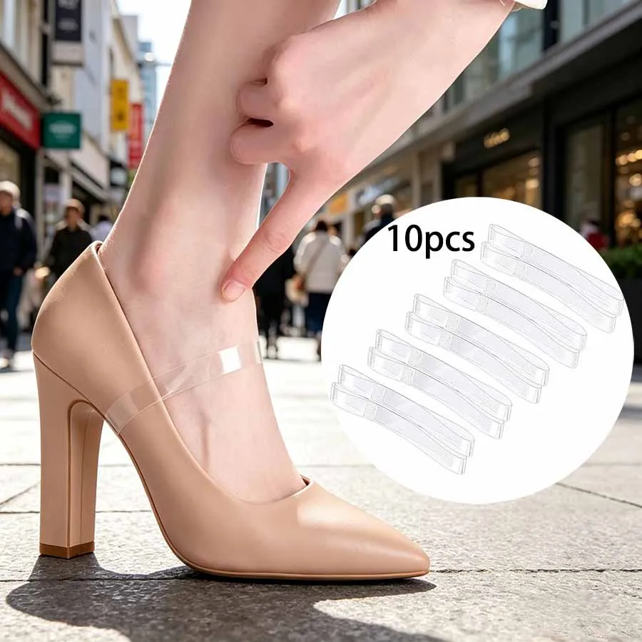 

10pcs/20pcs anti-slip transparent invisible fixed shoelace accessories for high heels, sandals, and single shoes