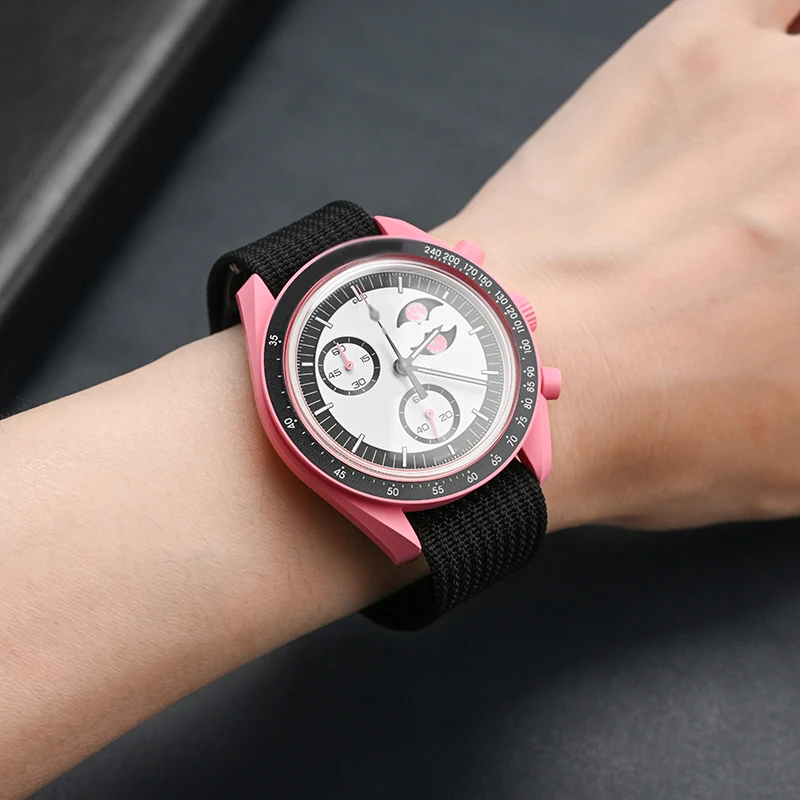 حزام ساعة من النايلون عالي الجودة مقاس 20 مم لساعة Swatch x Omega MoonSwatch وسوار ساعة رياضي مريح وإكسسوارات الساعة