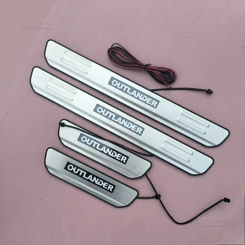 

Для Mitsubishi Outlander LED 2013 2014-2019 автомобильные аксессуары, Стайлинг автомобиля, крышка двери автомобиля из нержавеющей стали, наружная накладка на порог