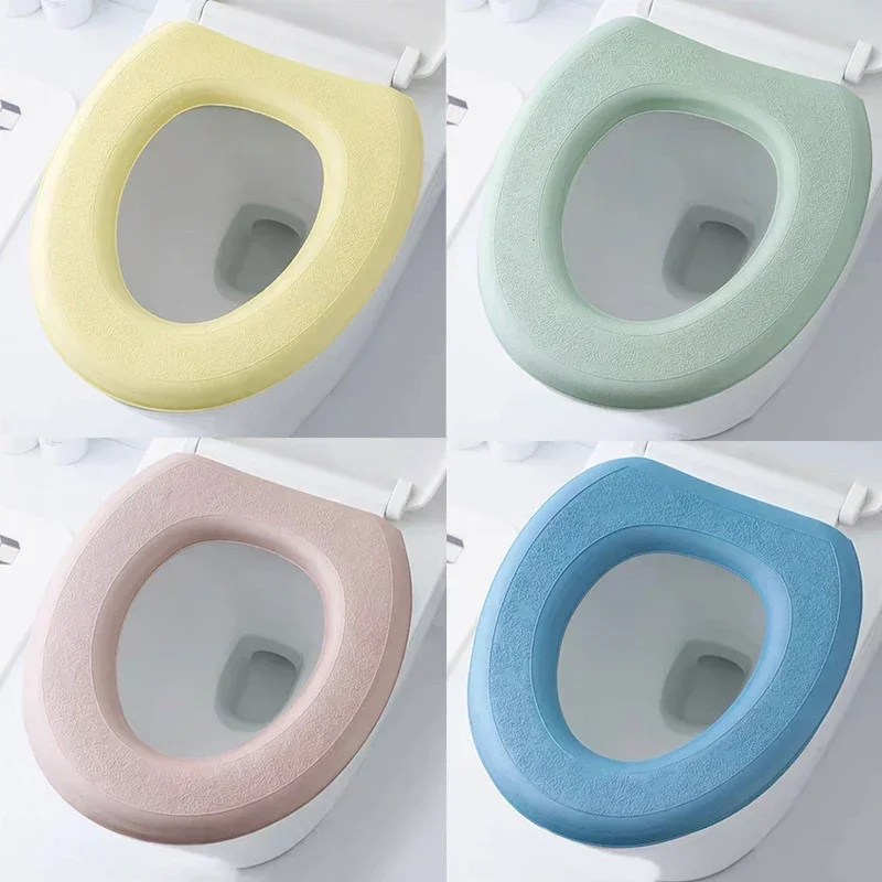 Toilet seat cover waterproof sticker washable foam toilet cover portable silicone toilet cup cover bathroom accessories