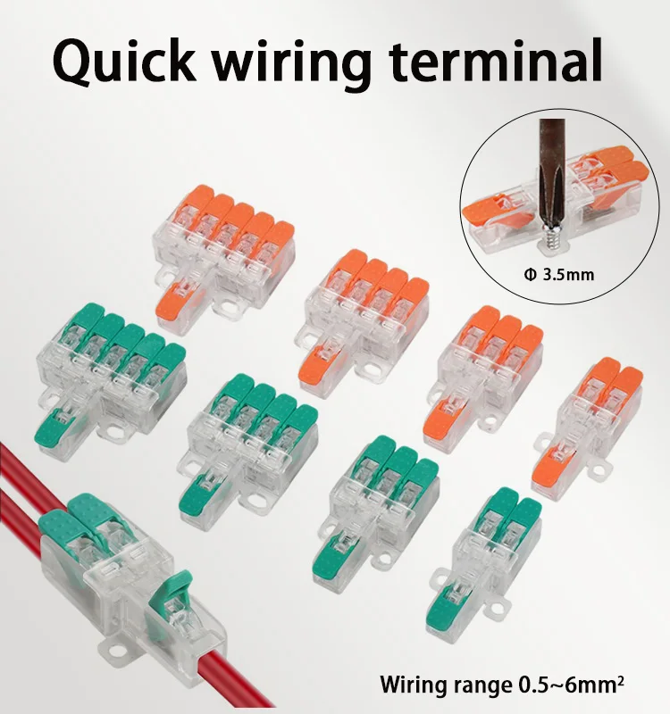 Fast Wiring Wire Connectors Splitter Terminal Blocks Quick Plug-in Connector Conductor Cable Junction Box