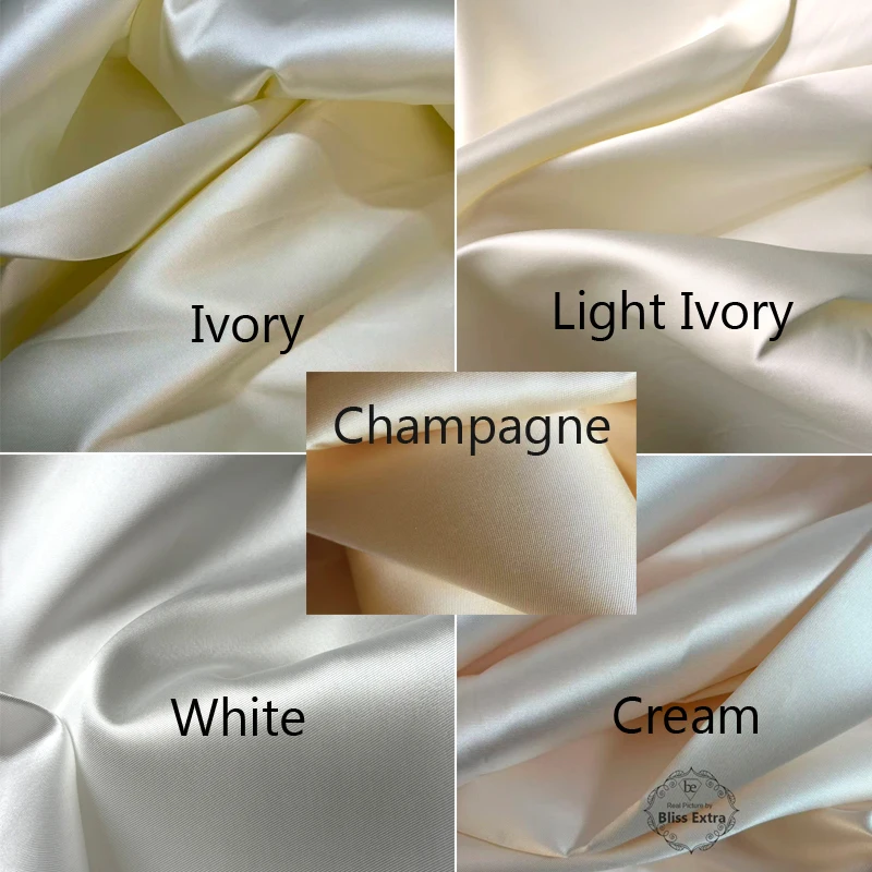 قسط الأبيض العاجي ميكادو نسيج الساتان لفستان الزفاف مصمم البدلة النسيج الذهب حك الساتان DIY بها بنفسك مواد الخياطة #2