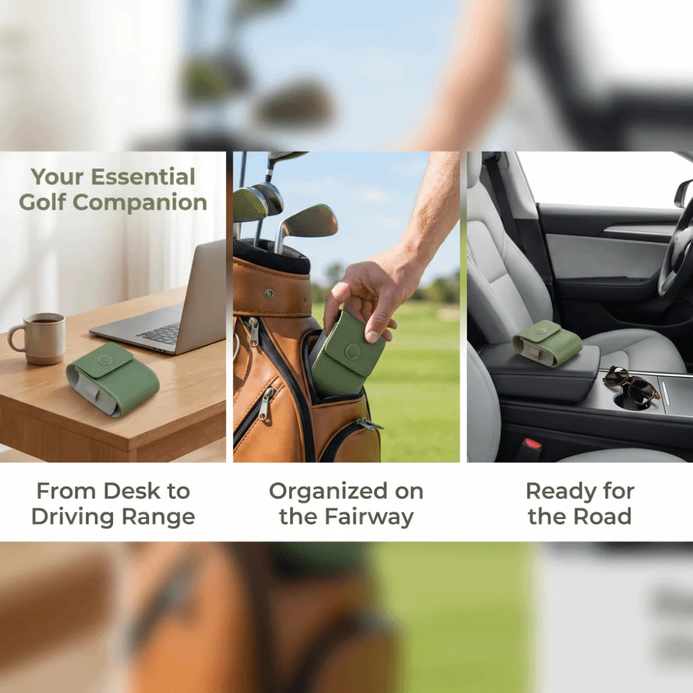 PU Leather Golf Rangefinder Case Portable Universal Range Finder Carry Bag Green Compact Golf Rangefinder Carrying Bag