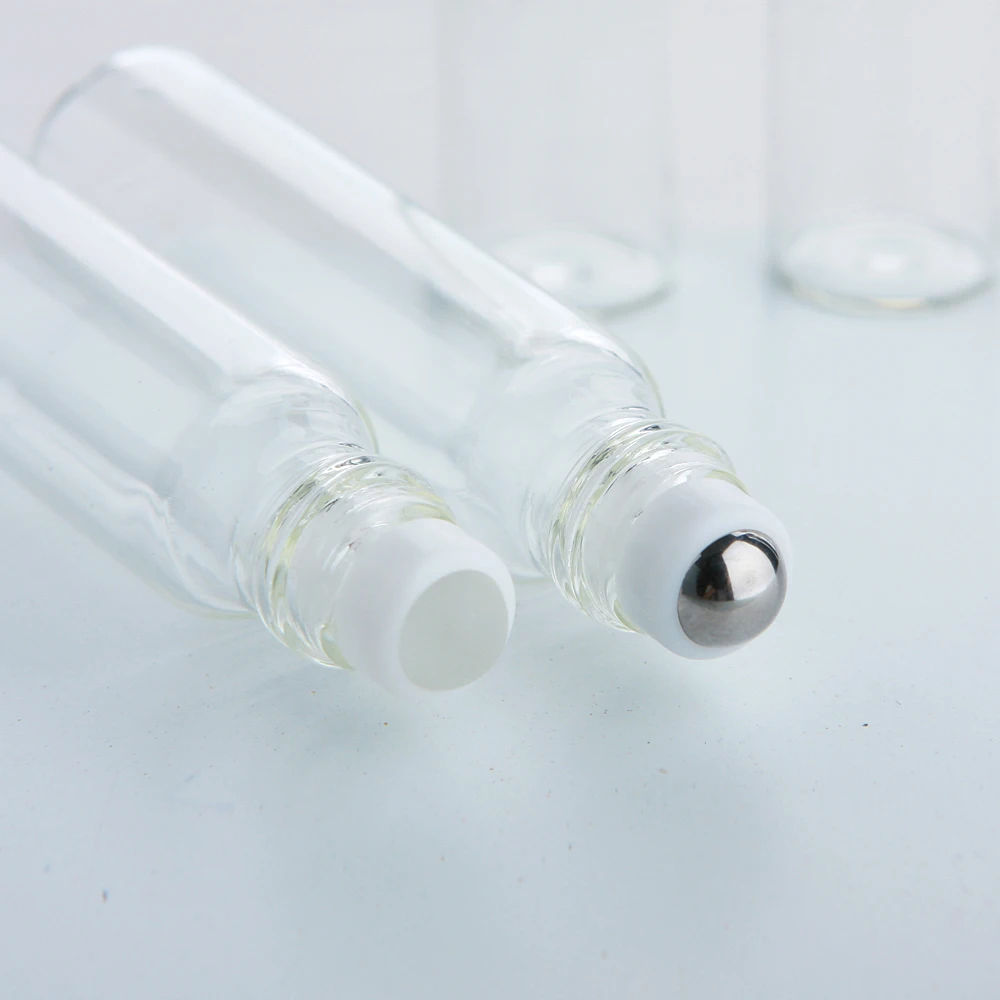 100 Teile/los 10 ml Klarglas Roller Ätherisches Öl Flasche Leere Rolle Auf Parfüm Flasche Leere Glas Fläschchen Kosmetik Container – Detail 7