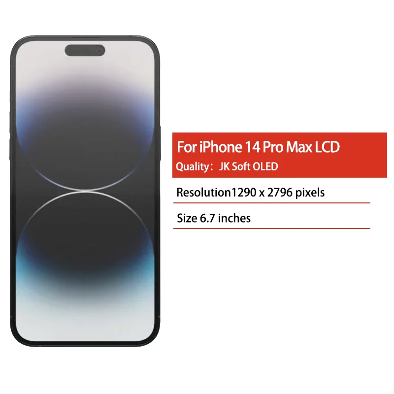 JK Soft OLED LCD Screen With Removal IC For iPhone 14 Pro Max LCD Display Screen Touch Digitizer Assembly Replacement
