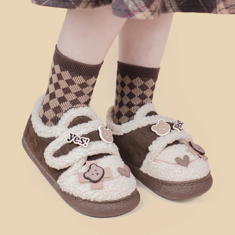 Amy and Michael Winter Keep Warm Plush Shoes Women Cotton Padded Shoes Lovely Girls Students Thermal Shoes