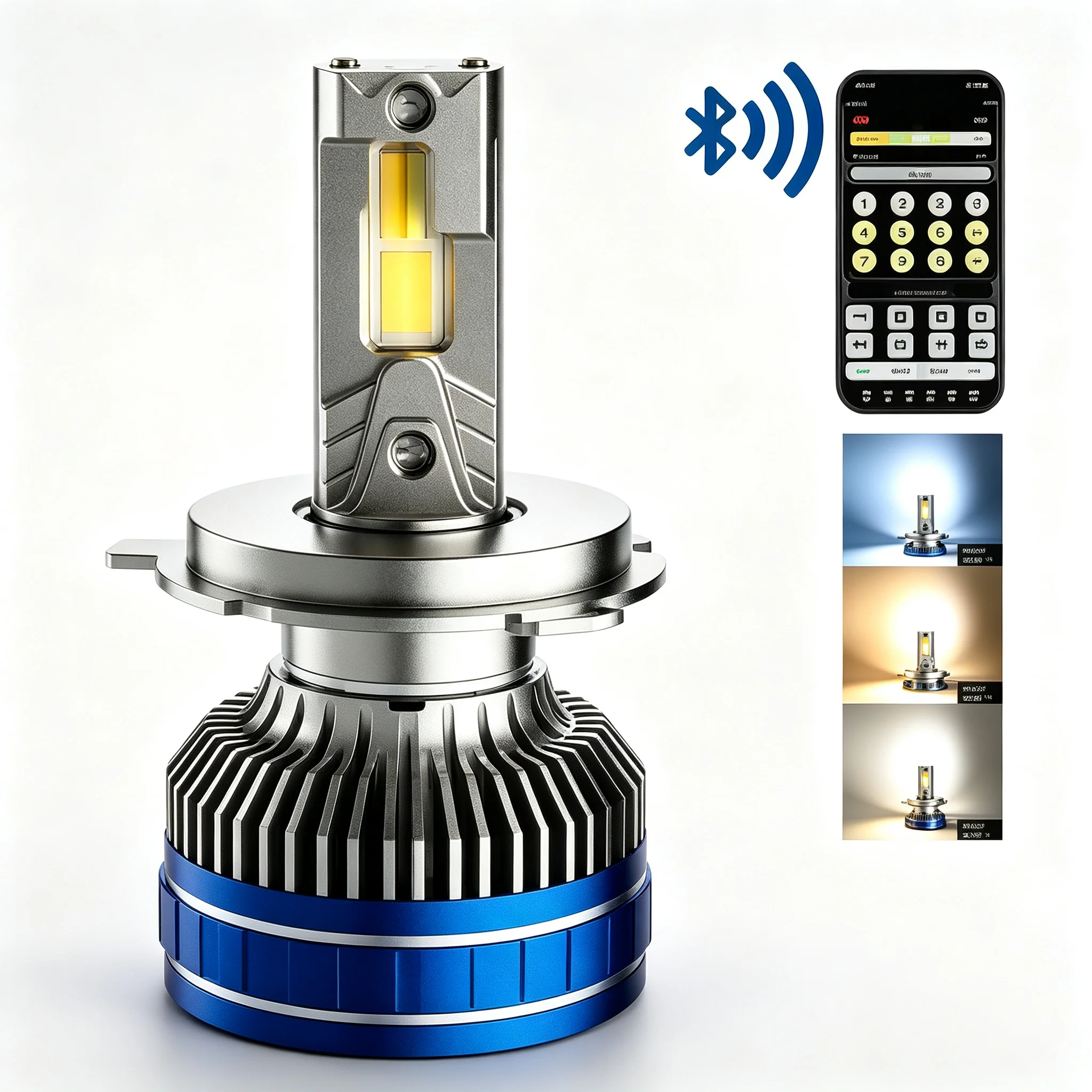 2Pcs FT-HL-14 Bluetooth APP Control LED Headlight 100W 9-36V 2 Copper Tubes Sanan 5080 CSP Chips Plug&Play H7 H11 H4 9005 9006