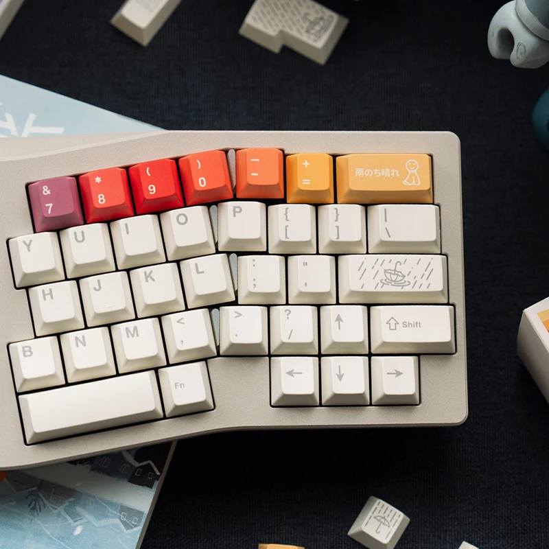 คีย์แคป FBB โปรไฟล์ Cherry สีรุ้ง คีย์แคป PBT สำหรับสวิตช์ Cherry MX คีย์บอร์ดแบบกลไก คีย์แคป DIY ปรับแต่งได้ หนา 1.7 มม.