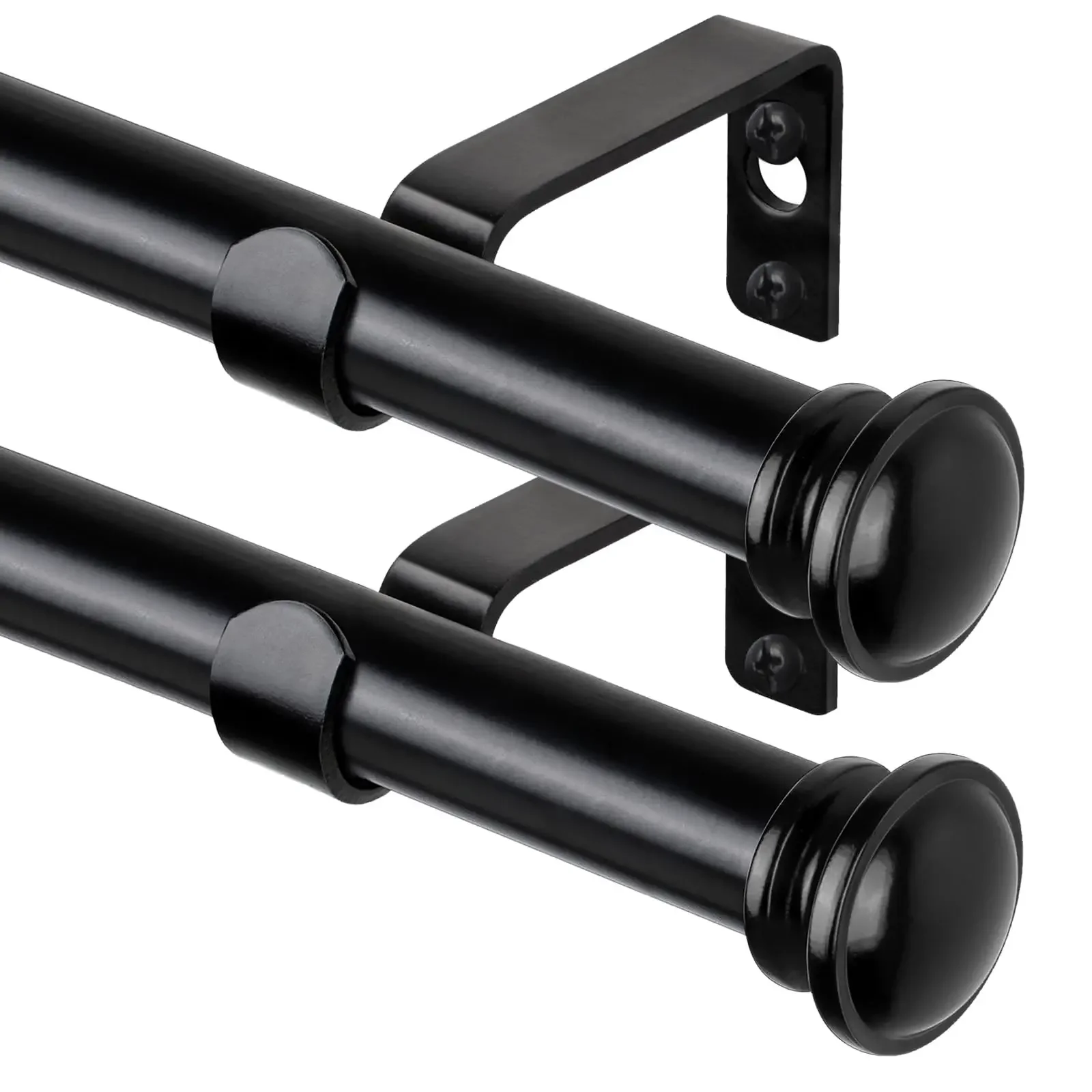 

DDHOME 2pcs Curtain Rods for Windows 28 to 50/66/95/124 Inch - 5/8 in Heavy Duty Curtain Rods Set, Decorative Cafe Drapery Rods with