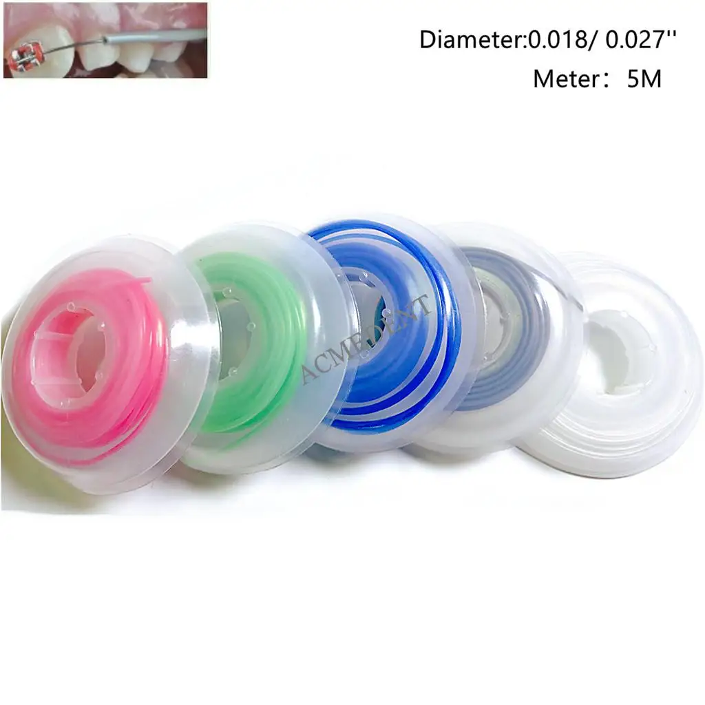 

5 Roll Dental Orthodontic Archwire Sleeves Tube Soft Protect Arch Wires Tool Silicone Dentistry Professional 5Color