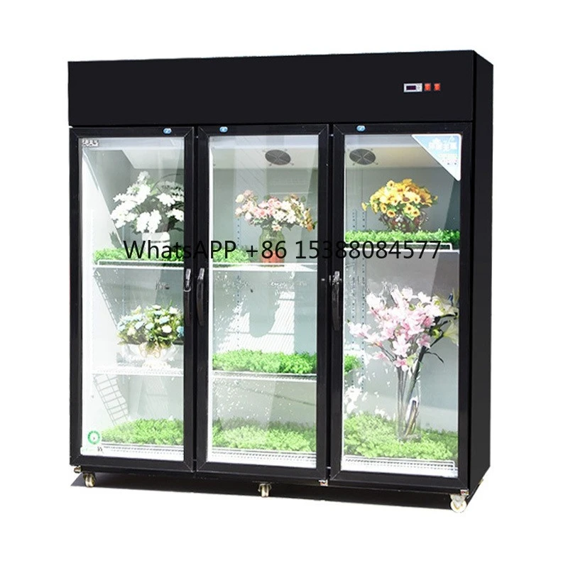 

High Quality Freezer Storage Cooler Flower Preservation Refrigerated Refrigerator Glass Door