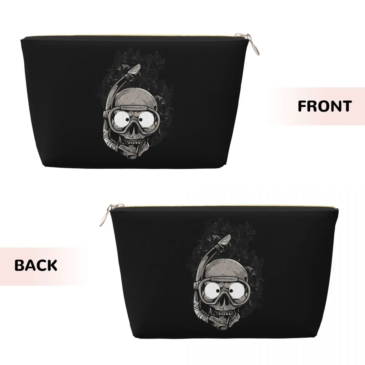 Custom Travel Scuba Skull Dive Diver Toiletry Bag Kawaii Makeup Cosmetic Organizer Women Beauty Storage Dopp Kit Box