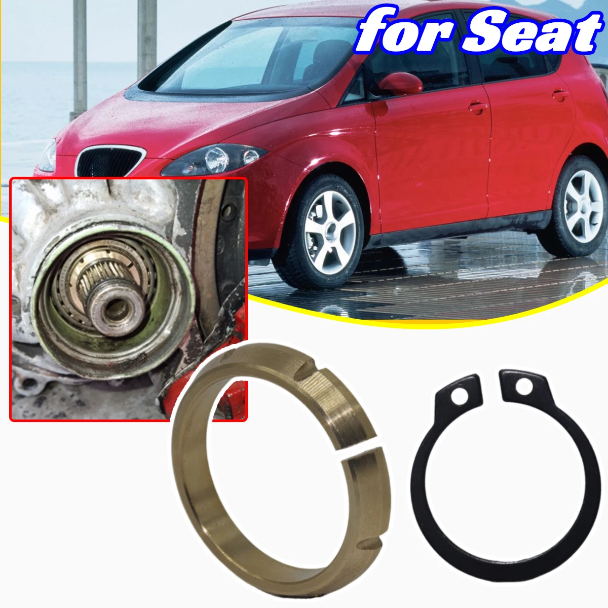 

Brass Gearbox Differential Flange Shaft Tapered Ring Thrust Washer Seal Spacer Car for Seat Altea Arona Cordoba Ibiza Inca Leon