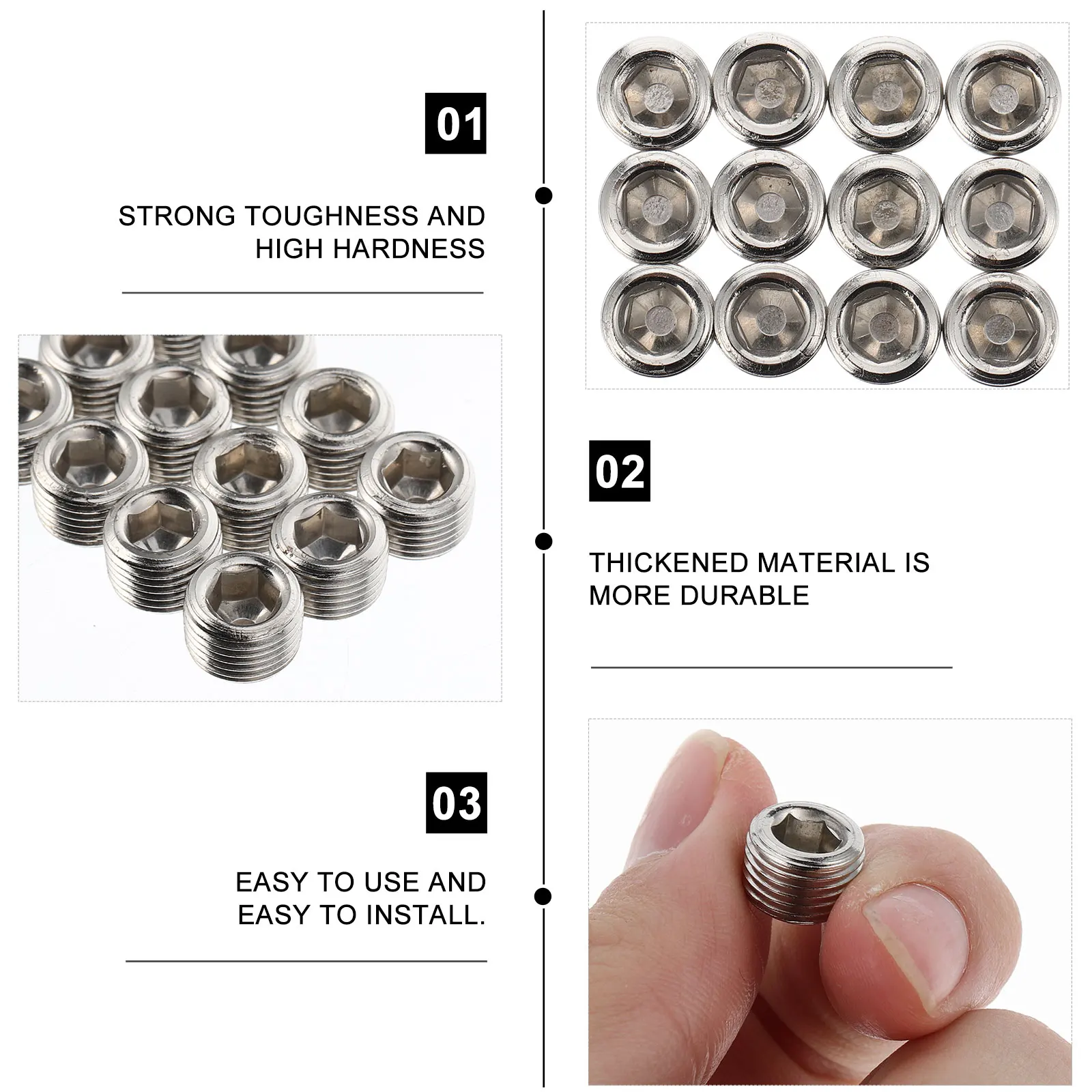 

12pcs Pneumatic Plug 1/8 Inch Internal Hex Head Pipe Connector Hose End Thread Plug For Oil Sealing Blockage Durable