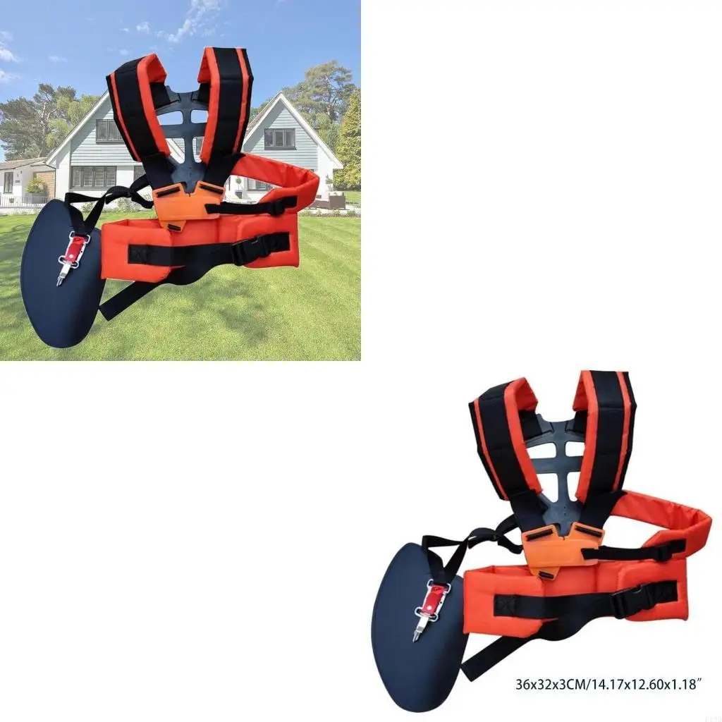 

F19B Double Shoulder for W Harness Strap Comfortable Labor Saving Strimmer Padded Belt for Garden Brush Cutter Trimmer