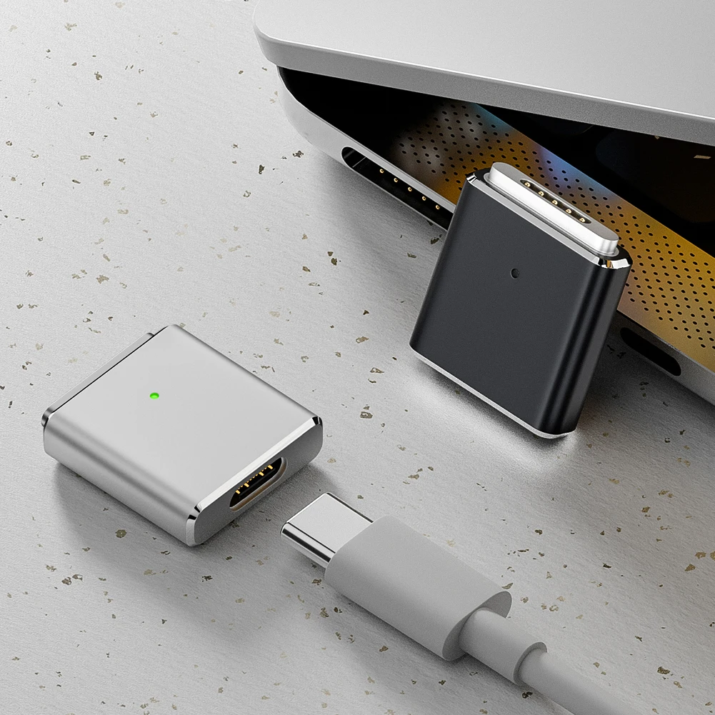 مهايئ USB C إلى 3 المغناطيسي ، مؤشر LED قابل للاستبدال ، MacBook Pro Air ، our W ، PD3.1 ،-208