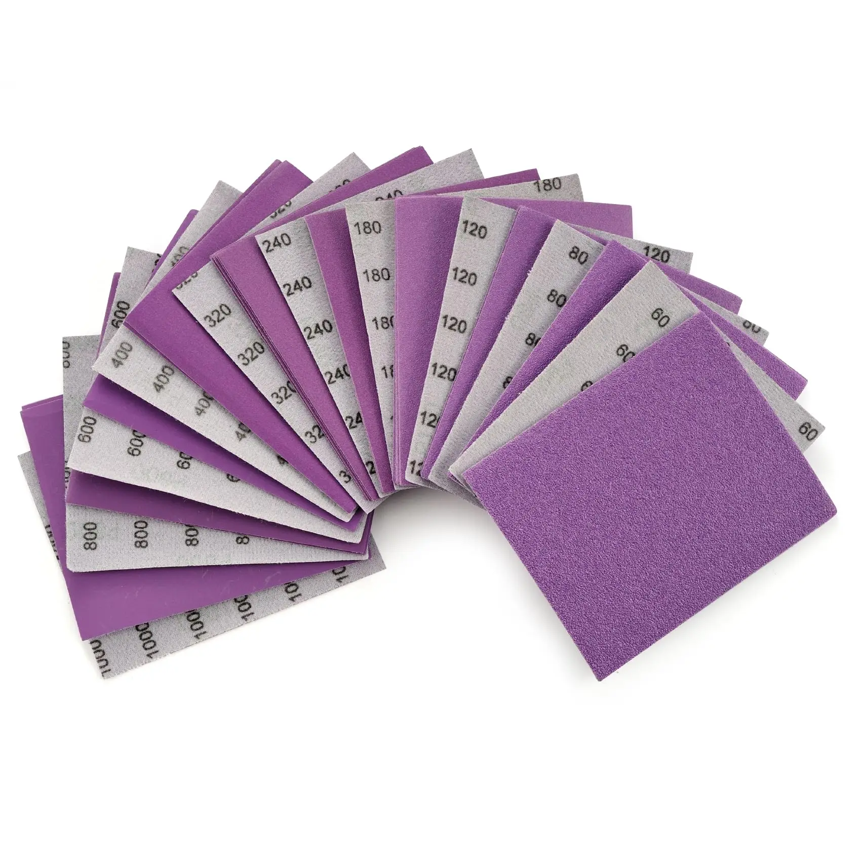 

115X140 mm Purple Hook and Loop Sandpaper Assorted 60-1000 Grits Wet Dry Sanding Sheets for Polishing and Sanding Wood Metal Car