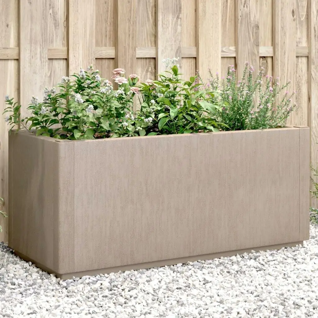 Light Brown Garden Planter Box 80x36x35 cm Durable PP Material for Outdoor & Indoor Use