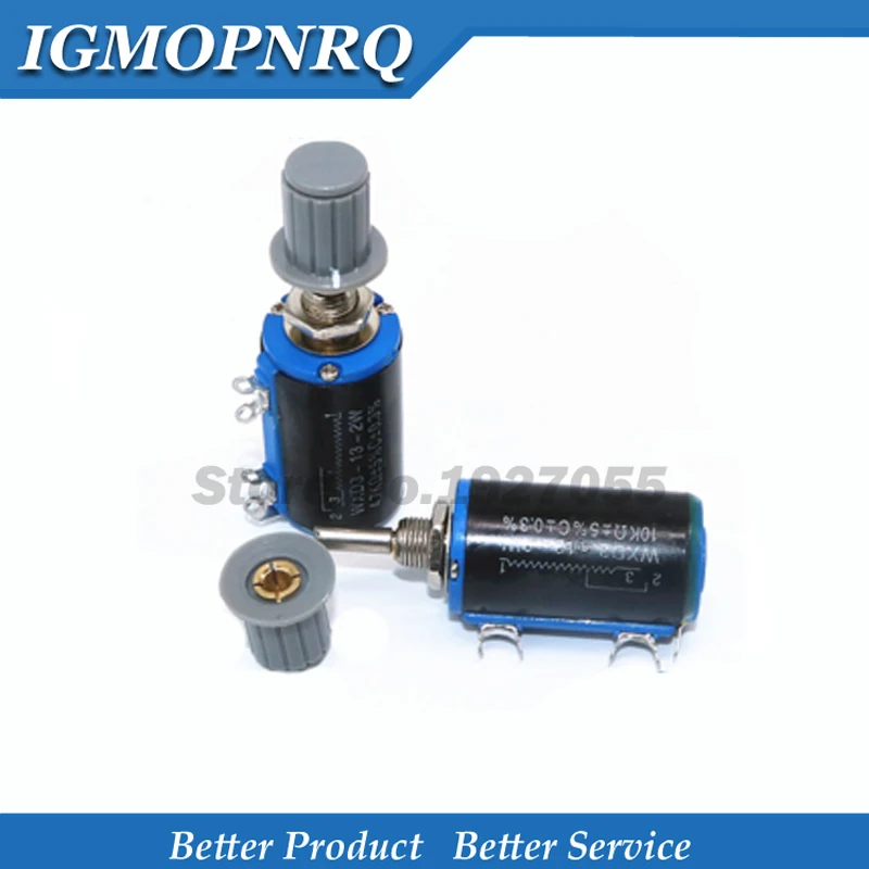 1SET WXD3-13 2W Potentiometer + 1 Grey knob 100 200 220 1K 2.2K 3.3K 4.7K 5.6K 6.8K 10K 22K 33K 47K 100K Ohm WXD3-13-2W