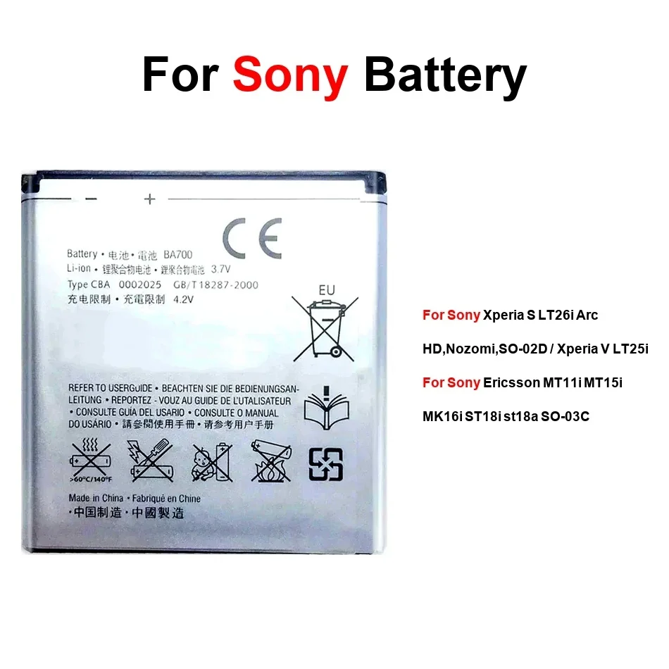 

Mobile Phone Battery High-Efficiency BA700 BA800 1500-1700Mah For Sony Ericsson Xperia Neoproneo S Pro