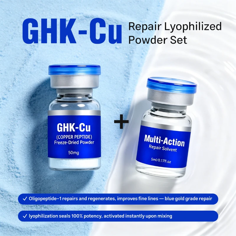 Copper Peptide Lyophilized Powder Set Facial Skin Care Kit Freeze‑dried Powder With Solvent Applicator Face Serum Skin Care