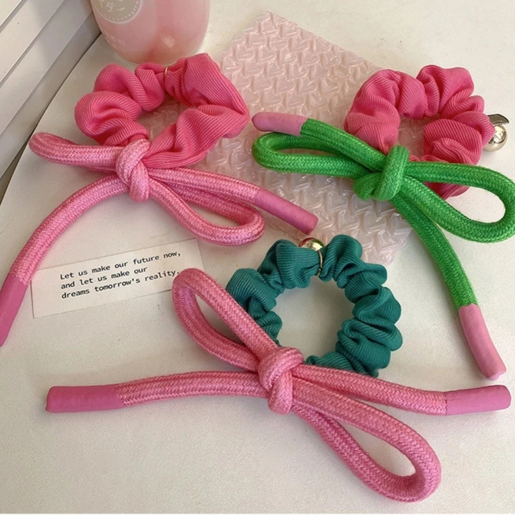 Kreative Schnürsenkel Bogen Haar Krawatten Für Frauen Süße Bowknot Elastische Haarbänder Für Frauen Scrunchies Haar Seil Haar Zubehör