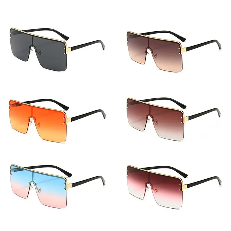 

FOENIXSONG Fashion Sunglasses for Men Women Rectangle Frame Flat Top UV400 Sun Glasses Vintage Eyewear Oculos Gafas De Sol Male