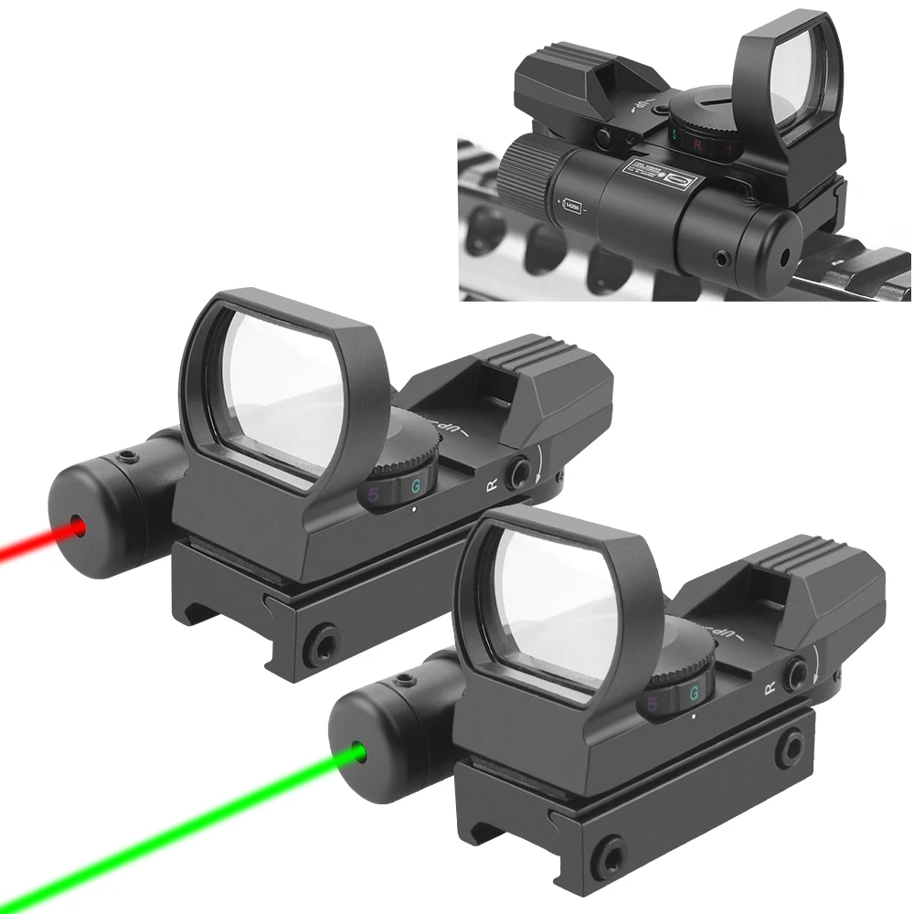 

Green Red Dot Reflex Laser Sight Scope 4 Styles Display Holographic Illuminated 20mm Mount