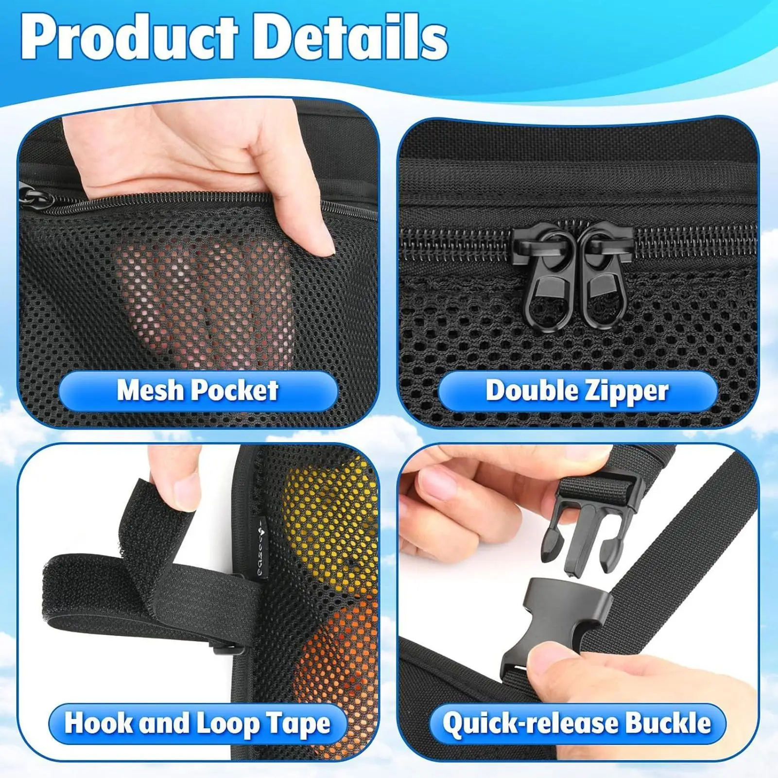Pickleball Bags For Men Quick Release Buckle Mesh Pocket Foldable Storage Pickleball Gear Carrying Case For Women Men Pro