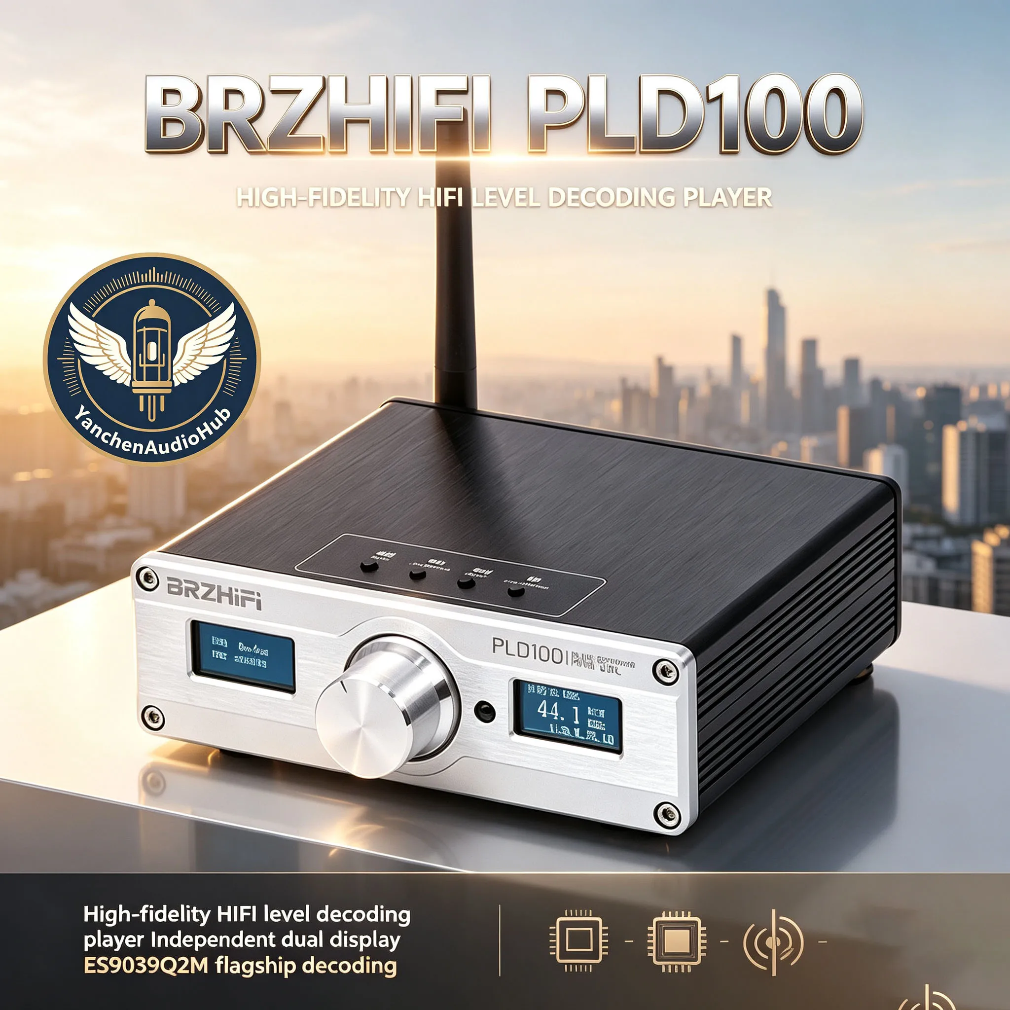 CHN 2027 New BRZHIFI PLD100 Dual Screen Decoder Player ES9039Q2M High Fidelity Bluetooth 5.0